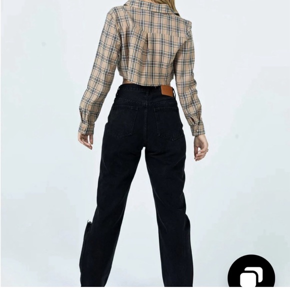 HOLLY ASYMMETRIC RIPPED LEG JEANS BLACK DENIM
 US 4 - Picture 4 of 8